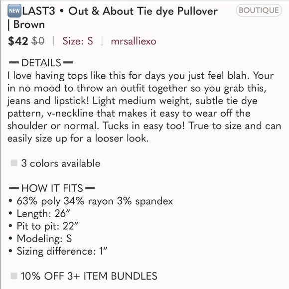 🆕🔄 Reposh Out & About Tie Dye Pullover Top - Picture 7 of 7